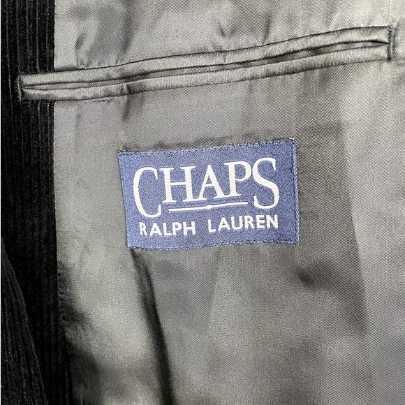 Chaps Ralph Lauren Cotton Corduroy Sport Coat Blazer Black Men's Sz 44L Classic - Picture 7 of 12